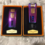 Зажигалка USB 2-ой импульс 41352 хамелеон + уровень заряда