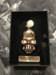 Зажигалка USB спираль череп золото