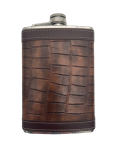 Металлическая фляга с кожей 270 мл №8