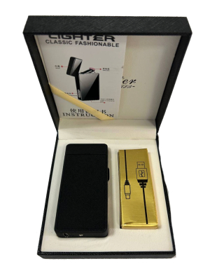 Запальничка USB 2 імпульса 9041 чорний мат