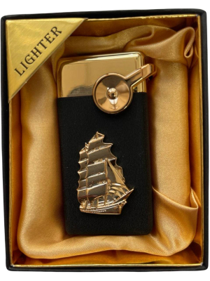 Зажигалка газовая Lighter 723 black ship