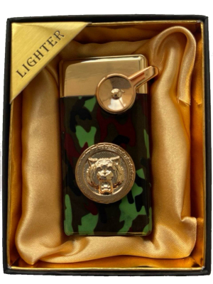 Зажигалка газовая Lighter 723 khaki lion
