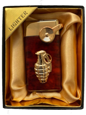 Зажигалка газовая Lighter 723 brown grenade