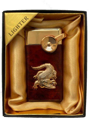 Зажигалка газовая Lighter 723 brown crocodile